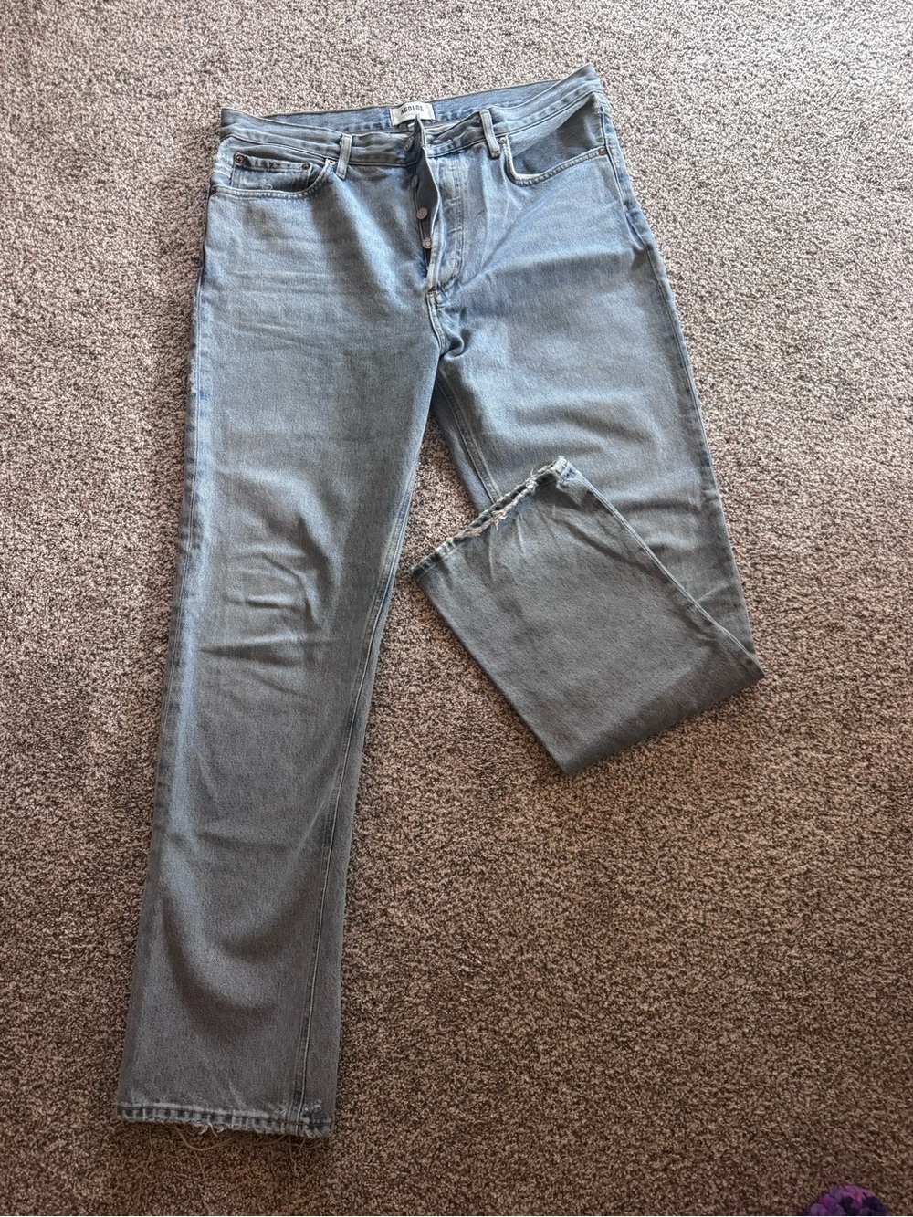 Agolde Light Wash Straight Jeans